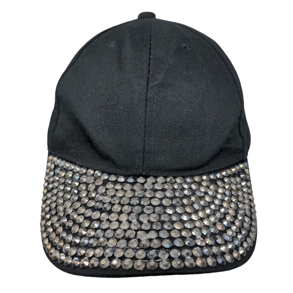 Something Special Strapback Hat Black One Size Bling Rhinestone Blank Cotton